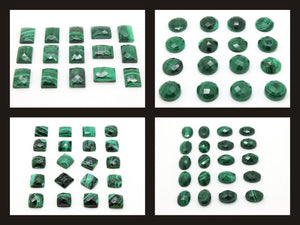 Square AA Malachite Cabochon Gemstone Natural Green Loose Wholesale Bulk Stone