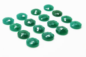 Round 10mm Green Onyx Gemstone Natural Faceted Cabochon Jewelry Making Wholesale