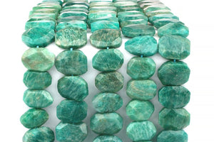 Natural Russian Amazonite Gemstone Nugget Beads Faceted Wholesale 16" Strand