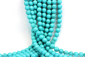 Turquoise Magnesite Natural Smooth Loose Round Spacer Gemstone Beads DIY Jewelry