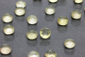 Natural Lemon Quartz Gemstone Loose Round Faceted Cabochon Jewelry Making Supply