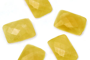 Rectangle Yellow Chalcedony Cabochon Loose Faceted Natural Gemstone DIY Jewelry
