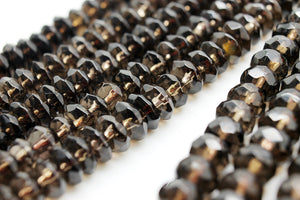 2x4mm Small Natural Smoky Quartz Loose Spacer Gemstone Bulk Beads Jewelry Making