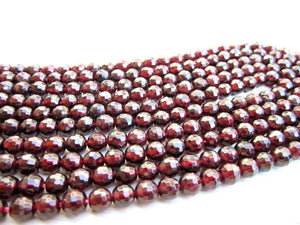 6mm Natural Red Garnet Beads Round Loose Faceted Gemstone DIY Jewelry Bulk Sale