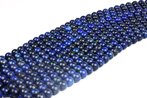 10mm Round Natural AA Lapis Lazuli Smooth Loose Blue Gemstone Beads 16" Strand