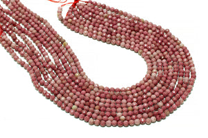 12mm Rhodonite Beads Round Loose Semiprecious Gemstone Jewelry Making Supplies