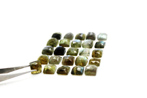 6x6mm Natural Square Labradorite Wholesale Stone Faceted Cabochon Loose Gemstone