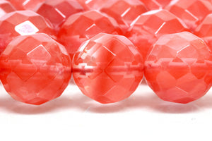 Faceted Cherry Quartz Beads 8mm Round Loose Spacer Gemstone DIY Jewelry Supply