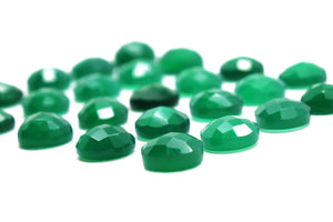 Round 10mm Green Onyx Gemstone Natural Faceted Cabochon Jewelry Making Wholesale
