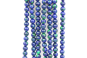 Round Lapis Malachite Beads Gemstone Natural Smooth 6mm 8mm 10mm Jewelry Making