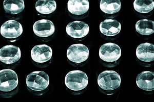 Blue Topaz Gemstone Round Cabochon Lab Created DIY Jewelry December Birthstone