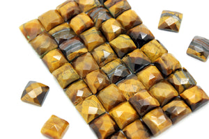 Tiger Eye Gemstone Faceted Natural Loose Square Cabochon Jewelry Making Supply