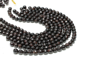 8mm Natural Round Cherry Red Garnet Beads Loose Faceted 16" Strand Bulk Gemstone