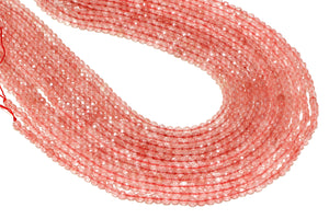 12mm Cherry Quartz Beads 16" Strand Loose Faceted Round Gemstone Jewelry Supply