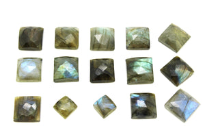 6x6mm Natural Square Labradorite Wholesale Stone Faceted Cabochon Loose Gemstone