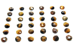 Round 16mm Tiger Eye Gemstone Natural Loose Faceted Cabochon DIY Jewelry Supply