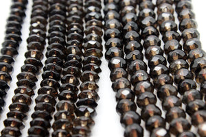 2x4mm Small Natural Smoky Quartz Loose Spacer Gemstone Bulk Beads Jewelry Making