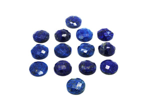 Round Natural Lapis Lazuli Faceted Bulk Cabochon Blue Stone Wholesale Gemstone