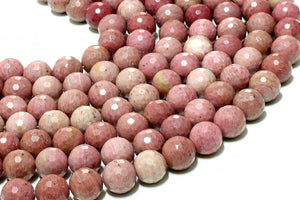 14mm Rhodonite Beads Faceted Round Loose Natural Gemstone Jewelry Making Craft