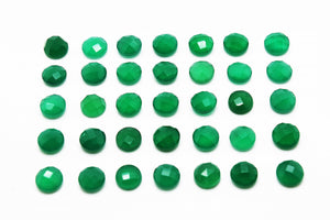 Natural Round AA Green Onyx Gemstone Faceted Cabochon Jewelry Supply Wholesale