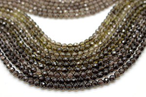 Smoky Quartz Faceted 2mm Tiny Beads Loose Round Gemstone Jewelry Making Beadwork