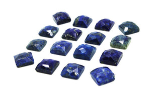 Natural Lapis Lazuli Square Blue Faceted Cabochon Gemstone Healing Stone Crystal