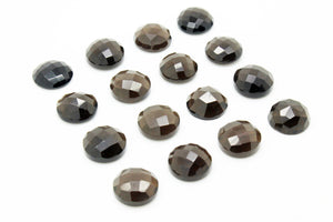 Small Natural Smokey Quartz Faceted Loose Round Gemstone Wholesale DIY Jewelry
