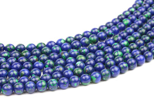 Round Lapis Malachite Beads Gemstone Natural Smooth 6mm 8mm 10mm Jewelry Making